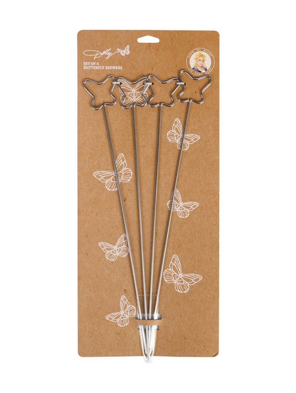 DOLLY PARTON Butterfly BBQ Skewer Set - Silver